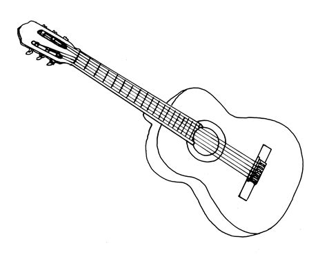 Acoustic Guitar Line Drawing at PaintingValley.com | Explore collection ...