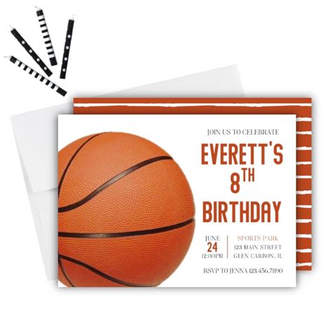 Basketball Birthday Invitation - Rose Paper Press