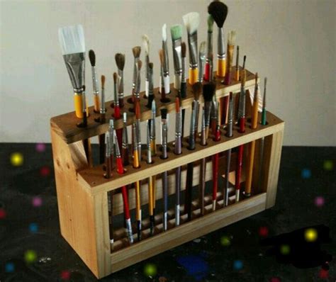 artist paint brush storage ideas - Dina Schroeder