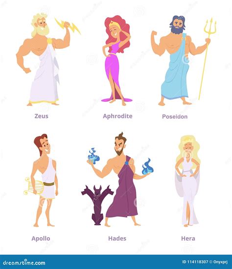 Ancient Greek Mythology. the Gods and Goddesses of Olympus Stock Vector ...