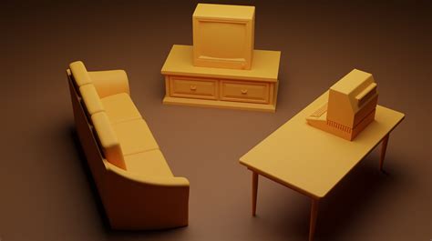 5 Pc Mini Furniture For 3D Printing Model - TurboSquid 2118916