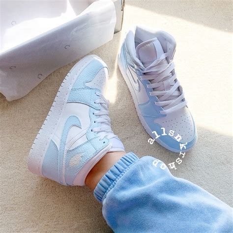 Baby Blue Nike Air Jordan 1 Mid Custom - Etsy