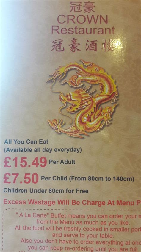 Menu at Crown Buffet Chinese Restaurant, Leeds