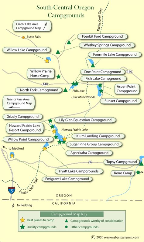 South-Central Oregon Campground Map