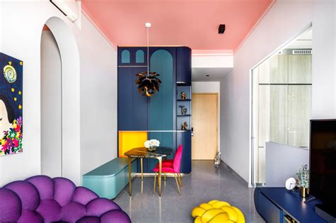 Home Tour: A Bold and Colourful Memphis-Inspired Apartment in Singapore ...