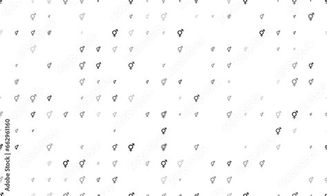 Seamless background pattern of evenly spaced black bigender symbols of ...