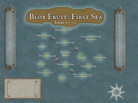 Roblox Blox Fruits Map - All Islands, Locations & Level Requirements