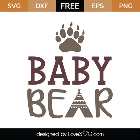 Free Baby Bear SVG Cut File - Lovesvg.com