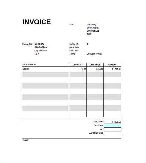 Download Invoice Template Google Docs