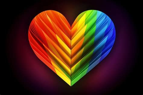 Premium Photo | A rainbow heart with a rainbow heart shape in the center.