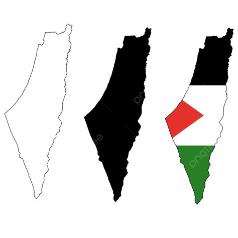 Palestine Map Outline Png Israel And Palestine Map Outline Clipart ...