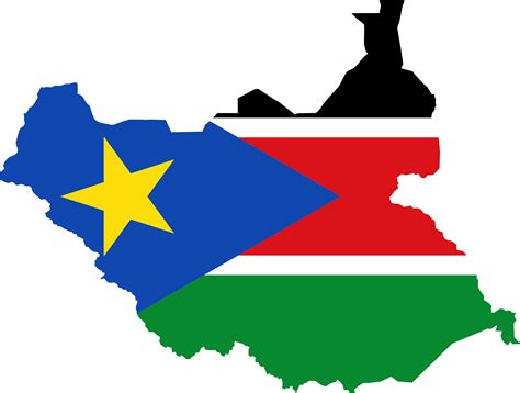 Clipart - South Sudan Flag Map