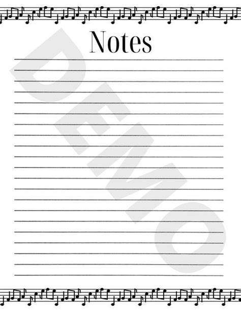 Music Notes Printable Note Sheet | Printable notes, Printables, Note sheet