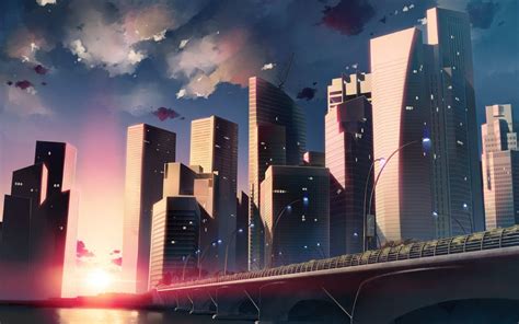 Anime City Skyline Wallpapers - Top Free Anime City Skyline Backgrounds ...