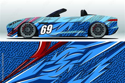 Abstract Race car wrap sticker design and sports background for daily ...