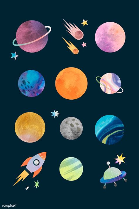 Colorful galaxy watercolor doodle on black background vector | premium ...