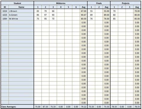 9 Excel Gradebook Template Excel Templates Excel Templates Images