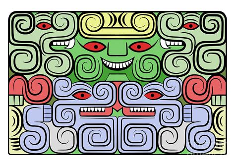 Aztec Gods and Goddess Drawing by Michal Boubin - Fine Art America