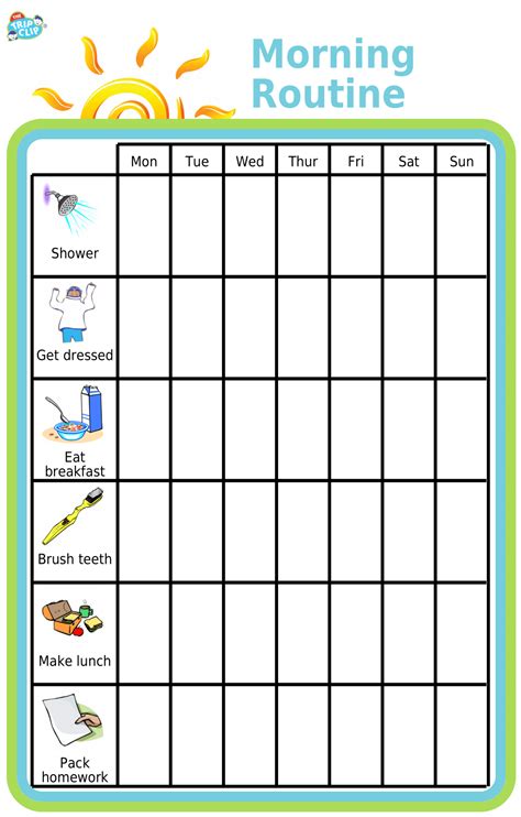 Daily Routine Chart Template