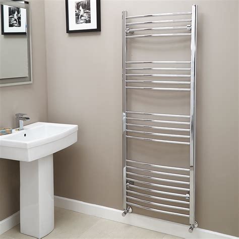 Eco Heat 1600 x 600 Curved Chrome Heated Towel Rail