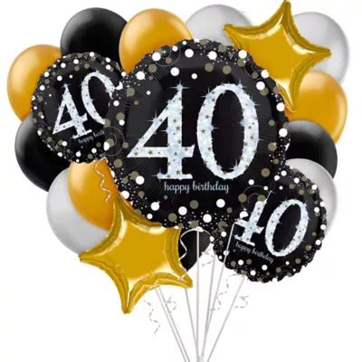 Sparkling Celebration 40th Birthday Balloon Bouquet, 17pc | Party City