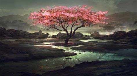 Cherry Blossom Painting Wallpapers - Wallpaper Cave