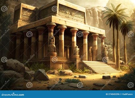 Ancient Egyptian Temple in the Desert. Pharaoh Ramses III Stock ...