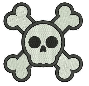 Skull and Bones Digitized Machine Embroidery Design Filled Pattern - I ...