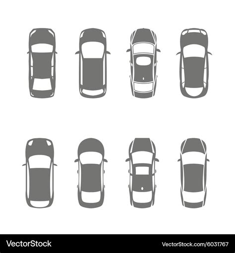 Cars top view Royalty Free Vector Image - VectorStock