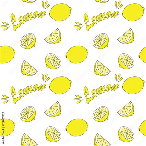 Seamless background with lemon. Stock Vector | Adobe Stock