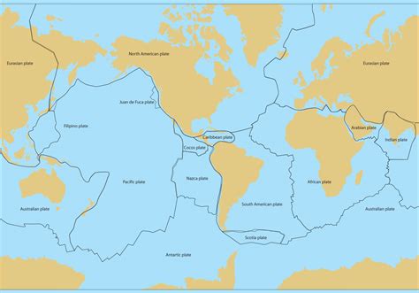 Tectonic Plates Map Vector - Download Free Vector Art, Stock Graphics ...