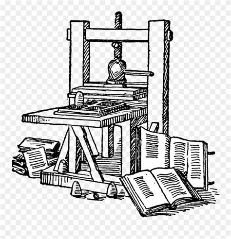 Printing Press Clipart - Industrial Age of Media