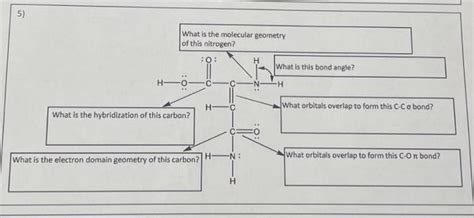 Solved 5) What is the molecular geometry of this nitrogen? | Chegg.com