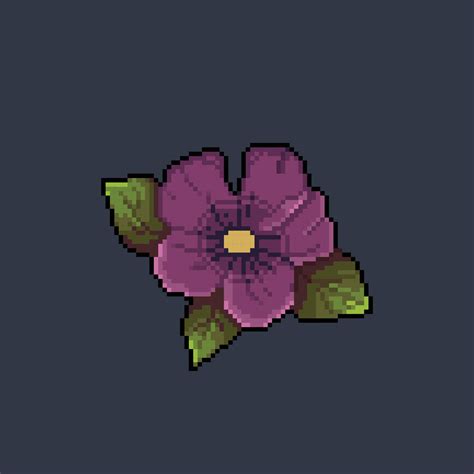 purple flower in pixel art style 27879813 Vector Art at Vecteezy