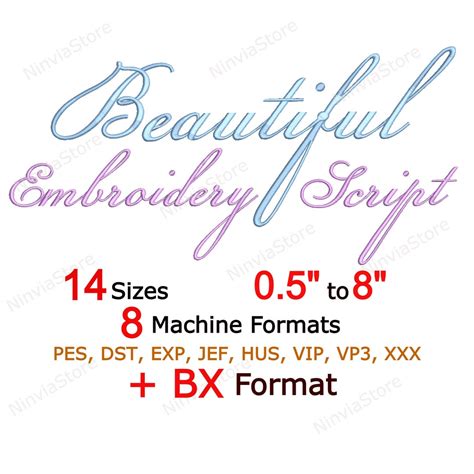 Beautiful Embroidery Script, Cursive Font Pe, PES Monogram Font, Pe ...