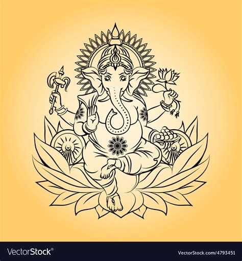 Lord ganesha indian god with elephant head Vector Image