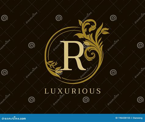 Luxury R Letter Floral Design. Circle Royal R Vintage Logo Icon Stock ...