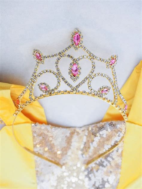 Belle Tiara Beauty and the Beast Crown Inspired Girls Costume | Etsy