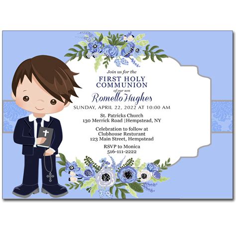 First Holy Communion Blank Invitations