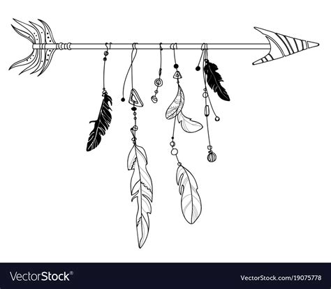 An arrow with feathers Royalty Free Vector Image