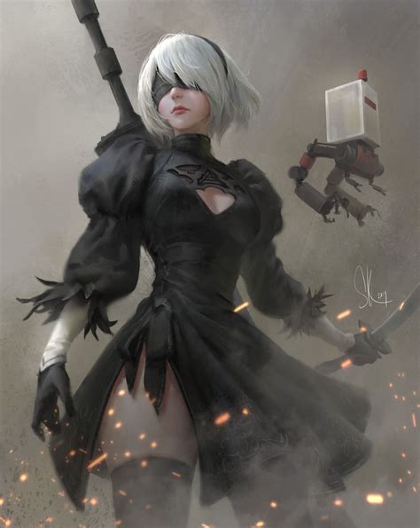 Nier | Automata 2B fan art, Francis Tneh on ArtStation at https://www ...