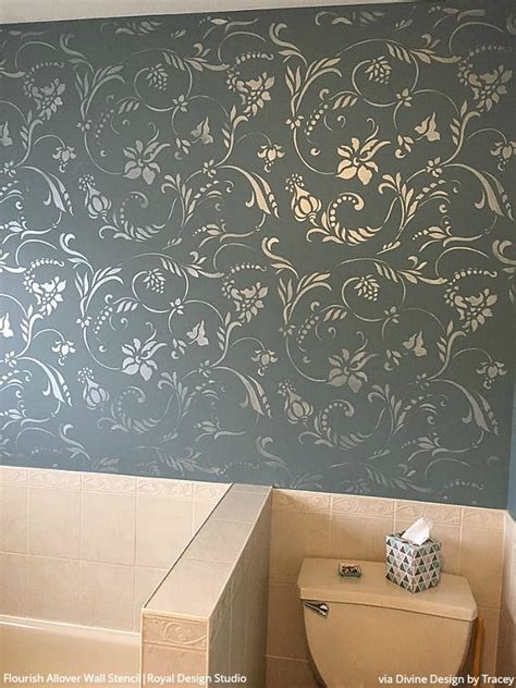 Bathroom Stencils: The Wonder Wall that Lasts Longer Than Wallpaper