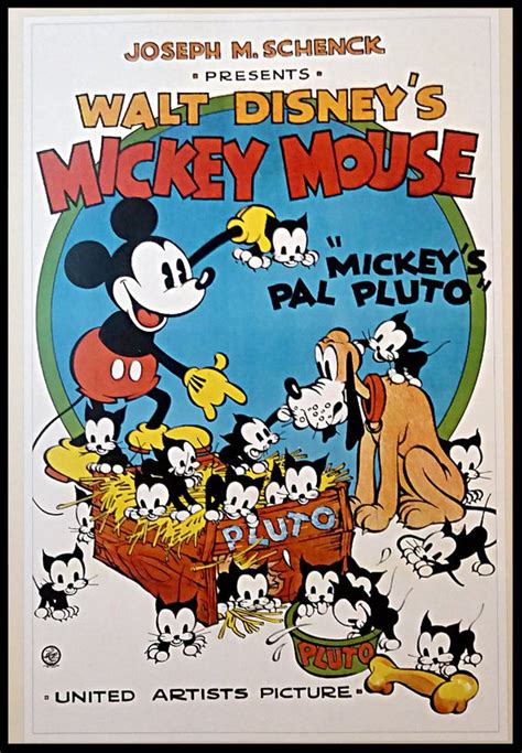 Vintage Disney Print MICKEY'S PAL PLUTO Perfect for | Etsy