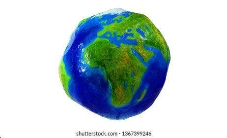 Realistic Earth Model 3d Globe Isolated Stock Illustration 1367399246 ...