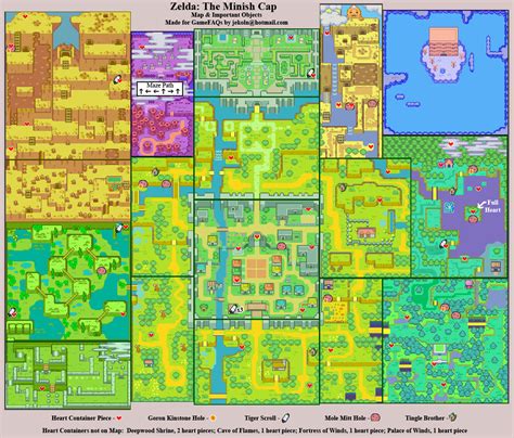 The Legend of Zelda: The Minish Cap World Map Map for Game Boy Advance ...