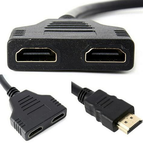 HDMI Splitter Cable Male to Dual HDMI 2 Female Y Splitter Adapter in ...