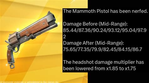 Mammoth pistol has been nerfed : r/FortNiteBR