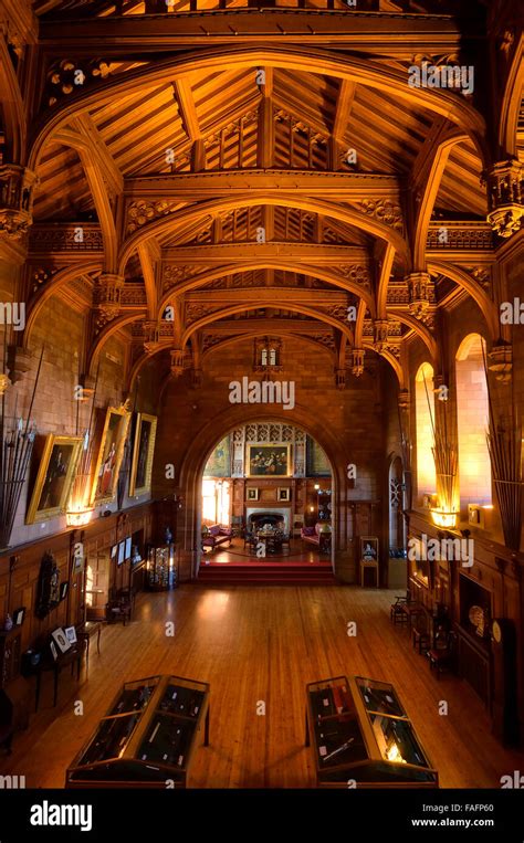 Interior of King's Hall in Bamburgh Castle, Northumberland, England, UK ...