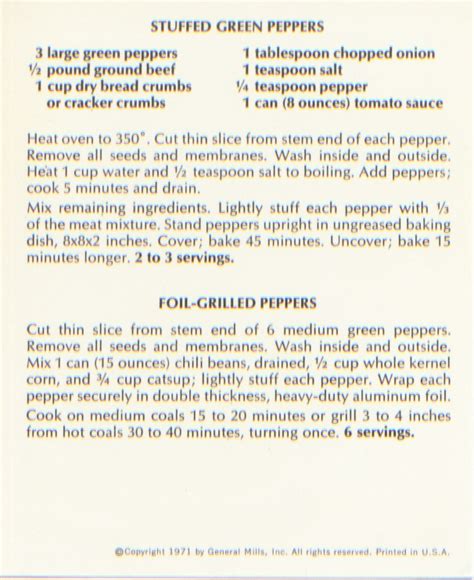 Retro Recipes: Stuffed Peppers Recipe by Betty Crocker