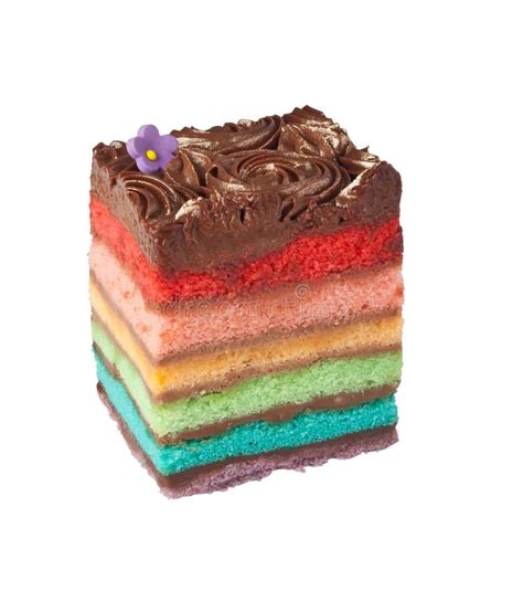 Chocolate Rainbow cake stock photo. Image of isolated - 44381294